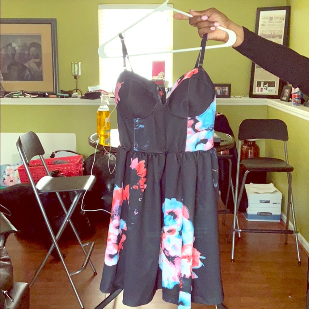 A short floral dress